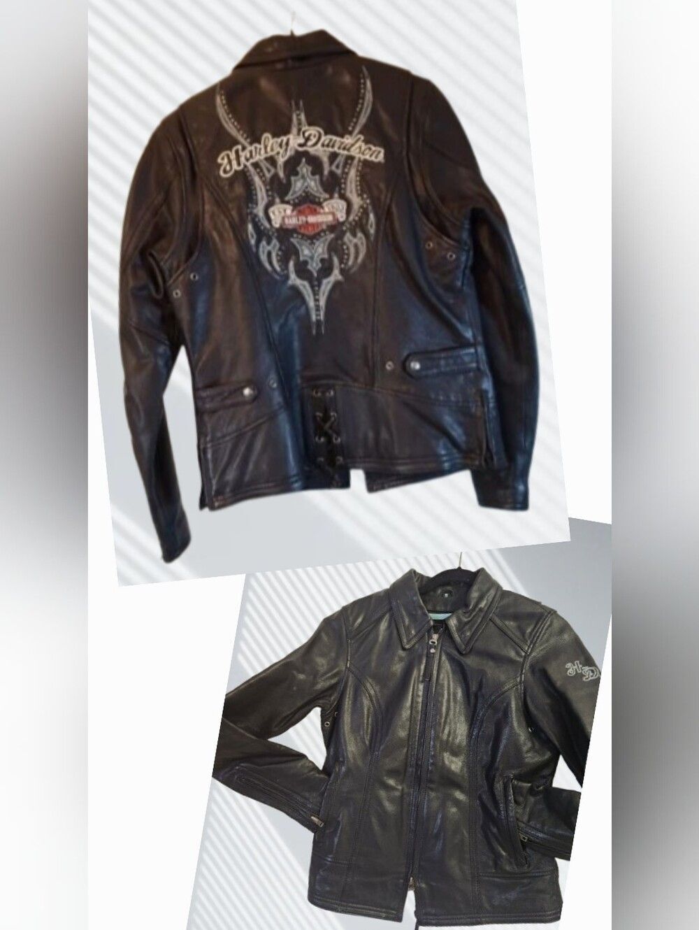 Harley Davidson Women’s CASCADE Leather Jacket Turquoise Tribal 97007-08VW Small